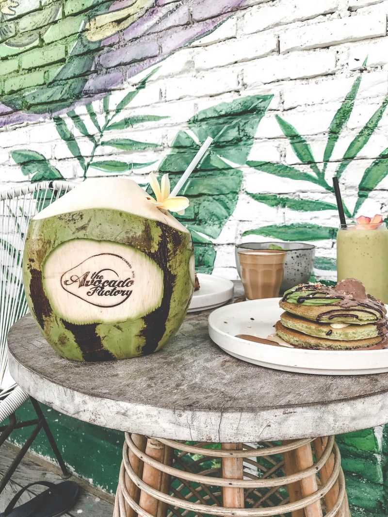 Fresh Young Drinking Coconut with straw