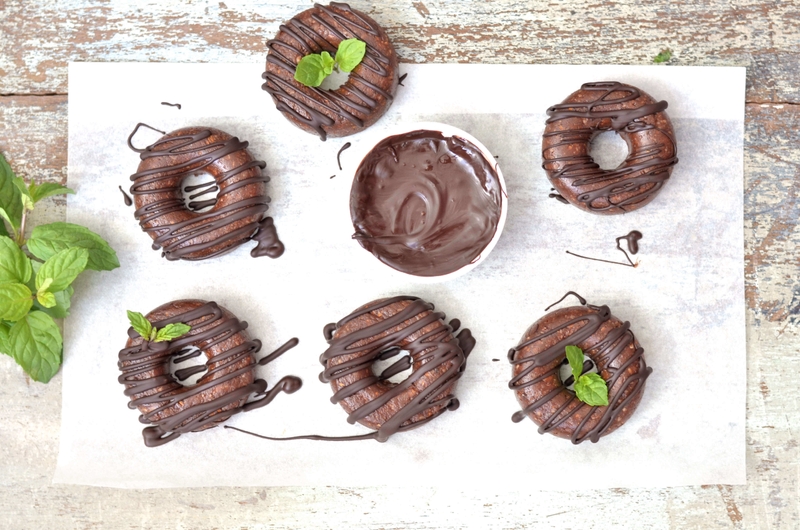 Chocolate Mint Protein Donuts