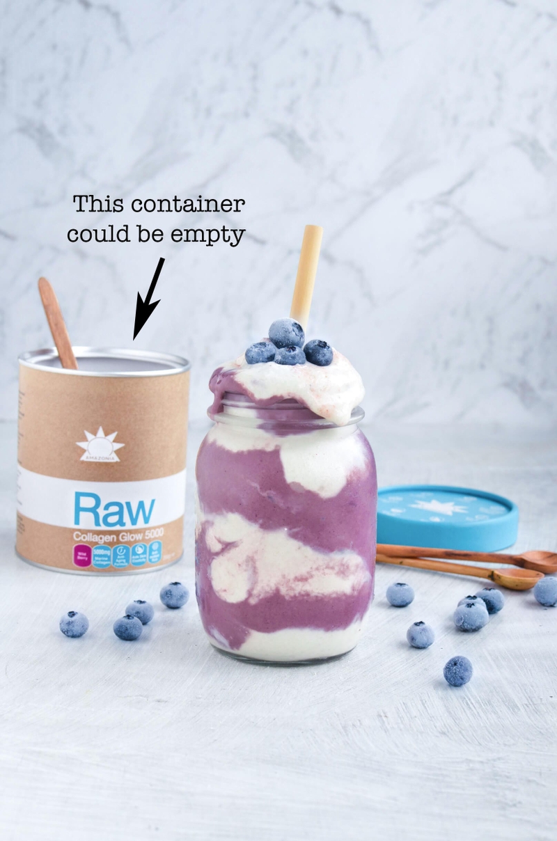 Amazonia Collagen Purple and White LayeredSmoothie