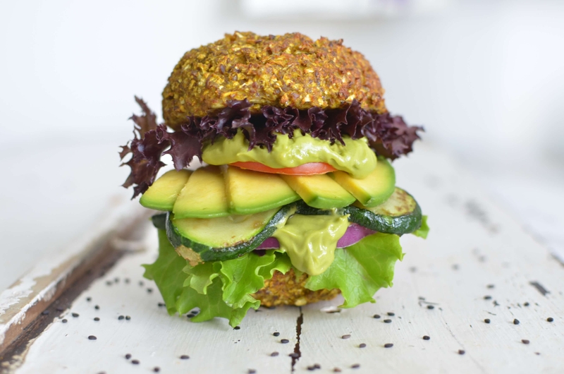 veggie stuffed cauliflower burger